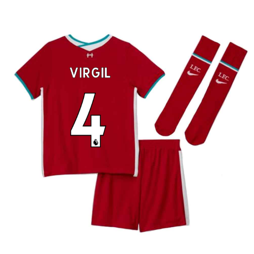 2020-2021 Liverpool Home Nike Little Boys Mini Kit (VIRGIL 4)