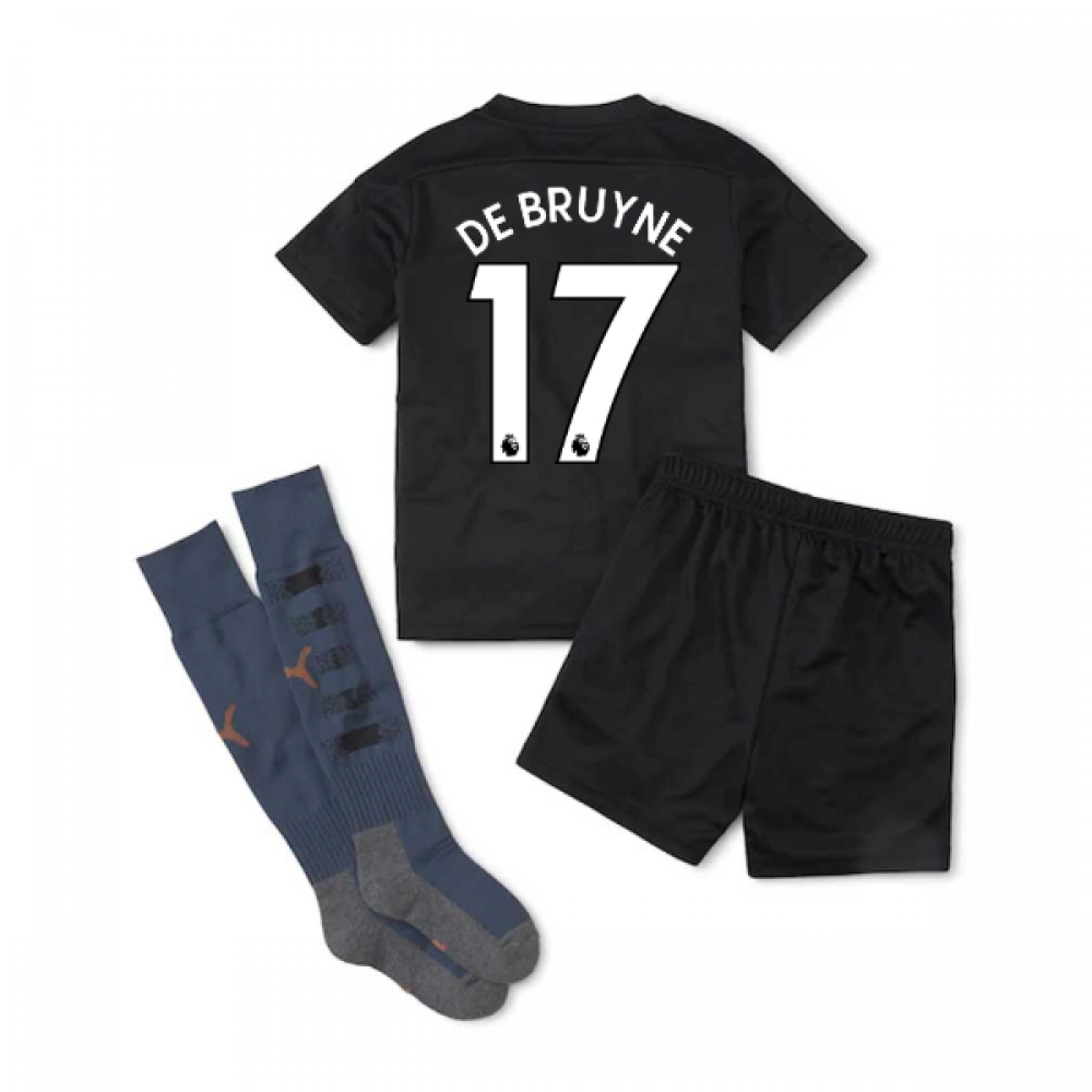 2020-2021 Manchester City Away Little Boys Mini Kit (DE BRUYNE 17)