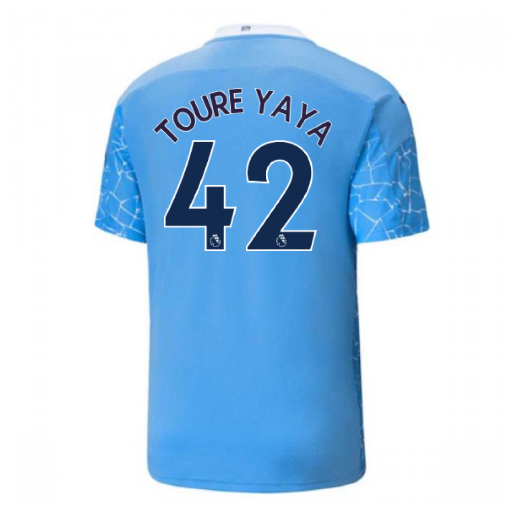 2020-2021 Manchester City Puma Home Football Shirt (TOURE YAYA 42)