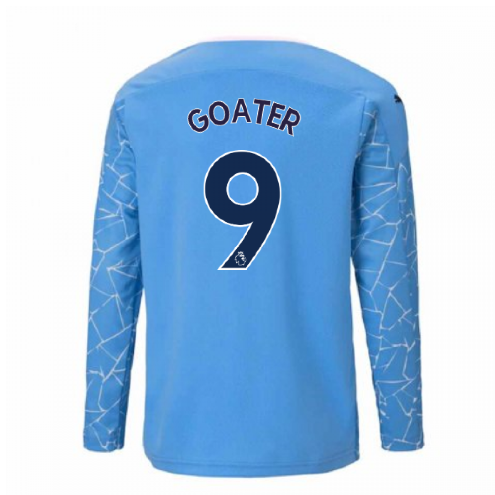 2020-2021 Manchester City Puma Home Long Sleeve Shirt (Kids) (GOATER 9)