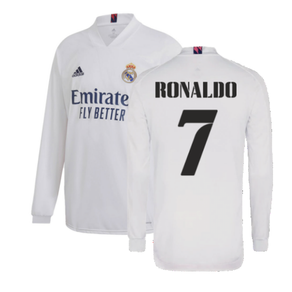 2020-2021 Real Madrid Long Sleeve Home Shirt (RONALDO 7)