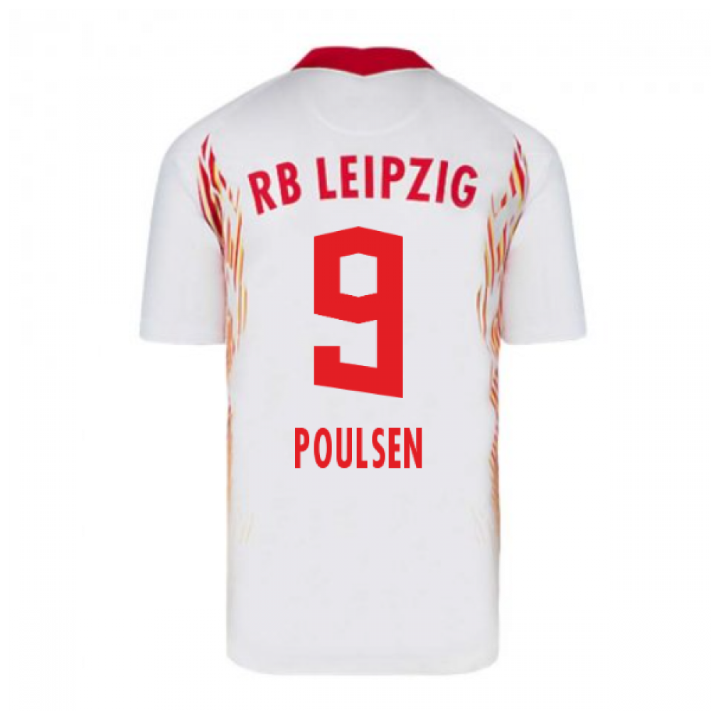 2020-2021 Red Bull Leipzig Home Nike Football Shirt (POULSEN 9)