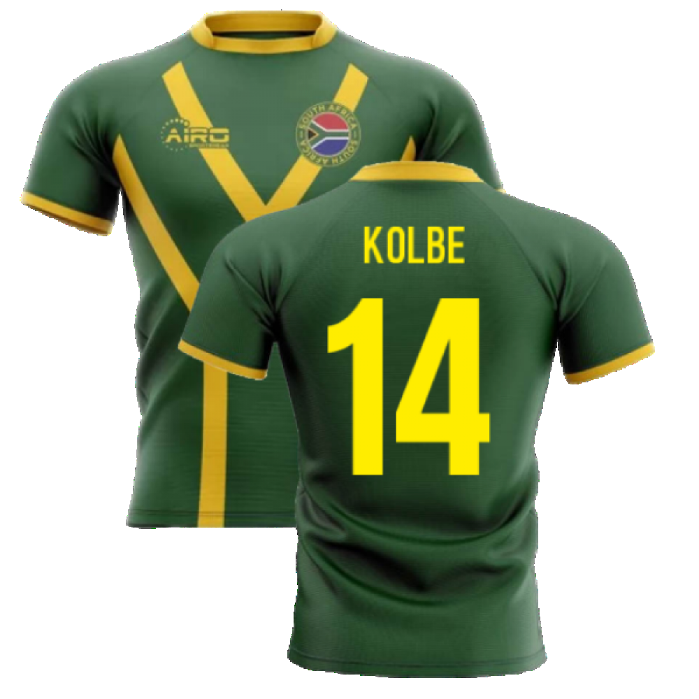 2024-2025 South Africa Springboks Flag Concept Rugby Shirt (Kolbe 14)