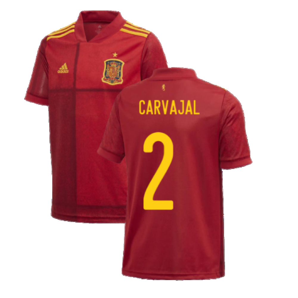 2020-2021 Spain Home Adidas Football Shirt (Kids) (CARVAJAL 2)