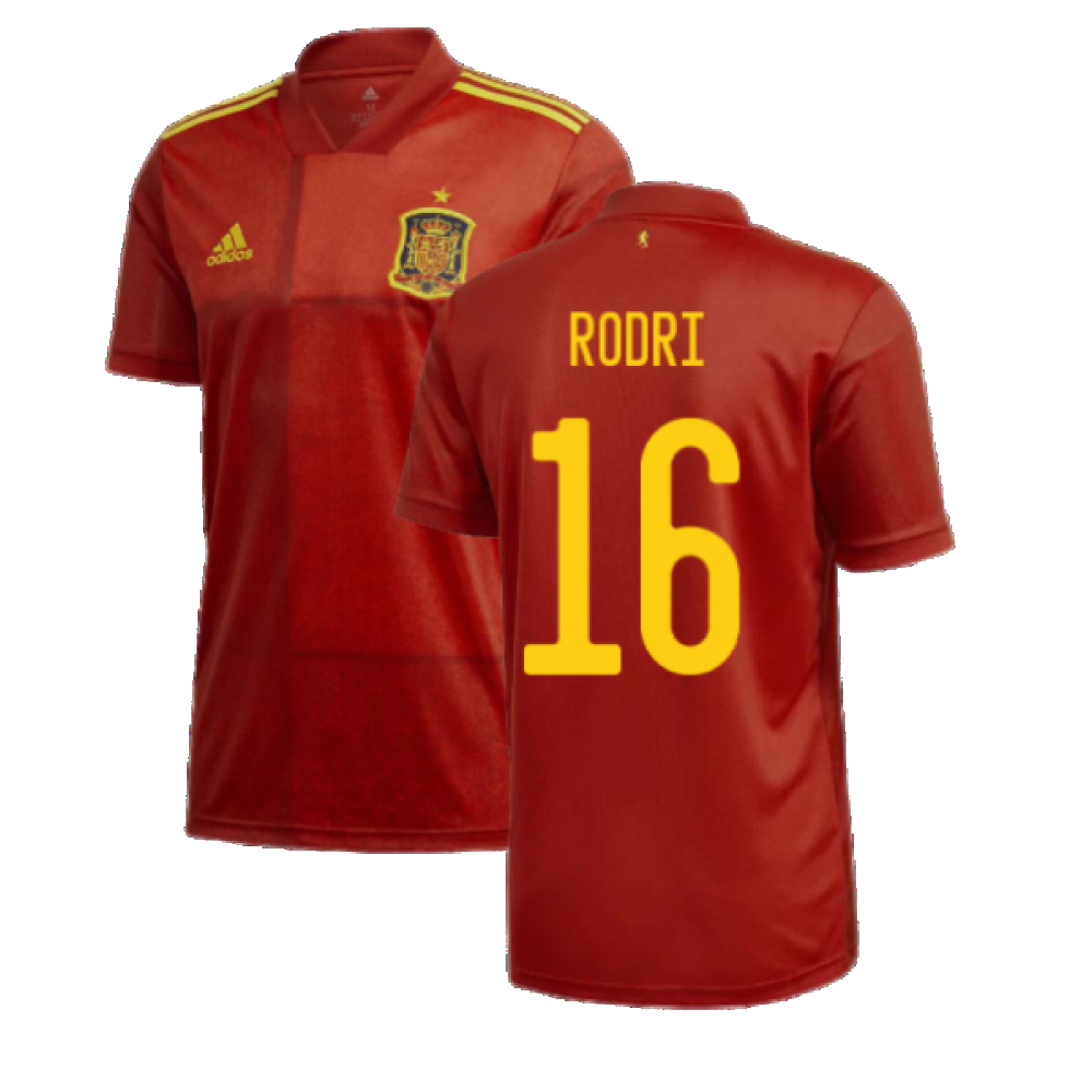 2020-2021 Spain Home Adidas Football Shirt (RODRI 16)