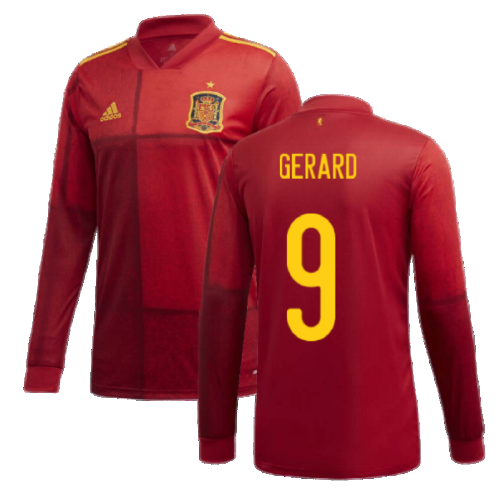 2020-2021 Spain Home Adidas Long Sleeve Shirt (GERARD 9)