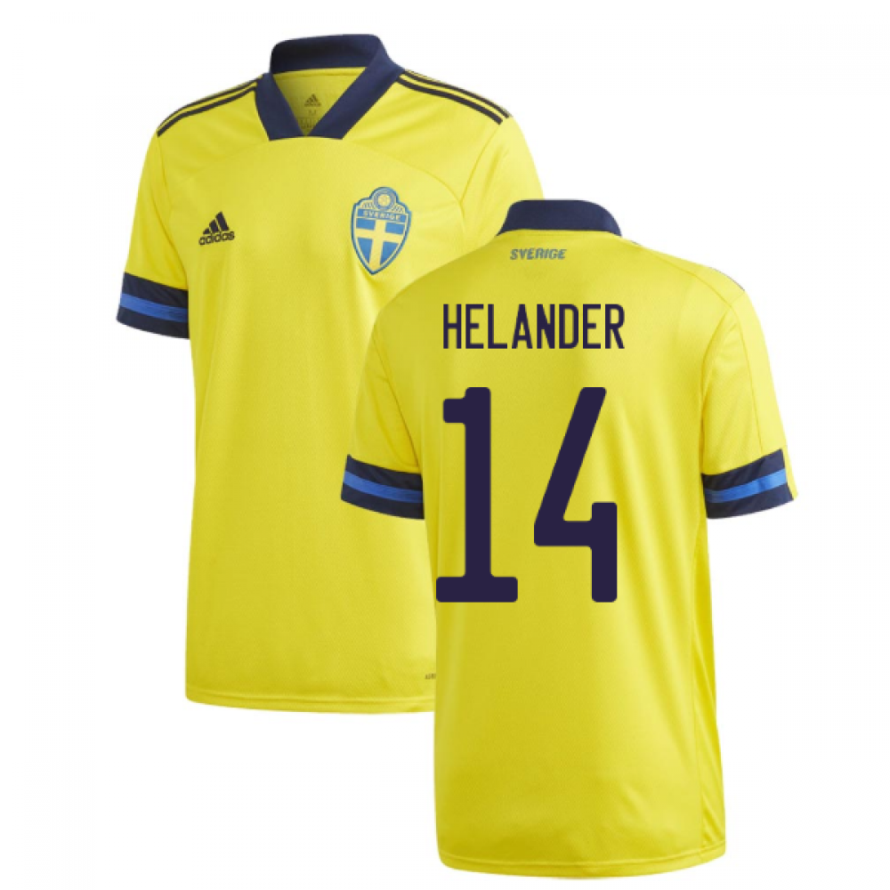 2020-2021 Sweden Home Adidas Football Shirt (HELANDER 14)