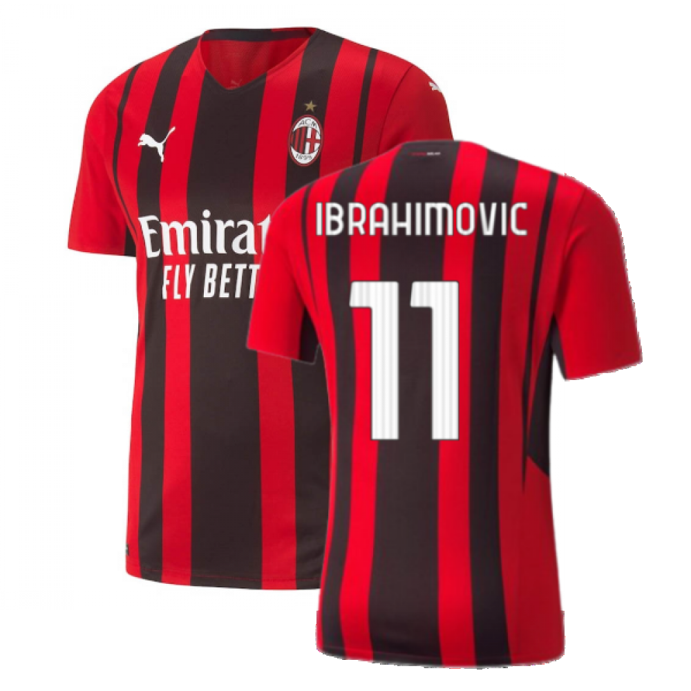 2021-2022 AC Milan Authentic Home Shirt (IBRAHIMOVIC 11)