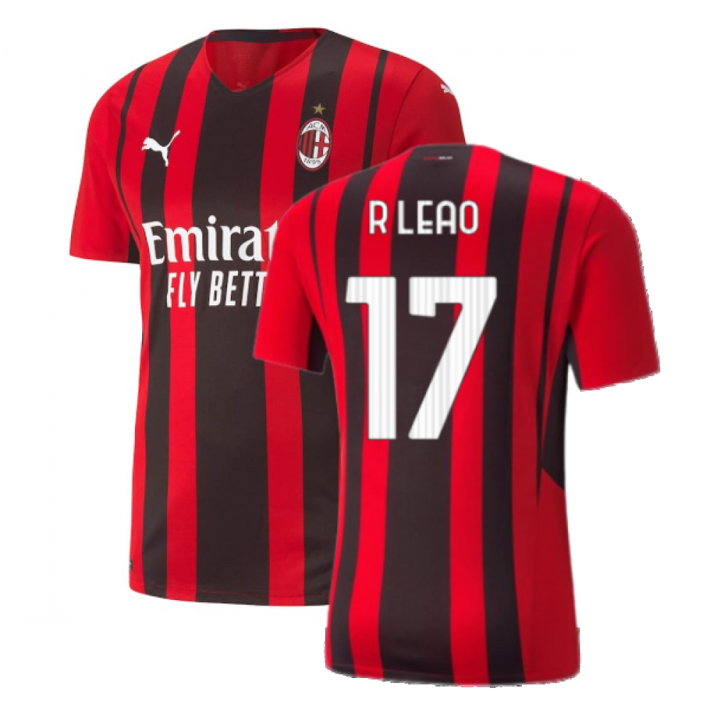 2021-2022 AC Milan Authentic Home Shirt (R LEAO 17)