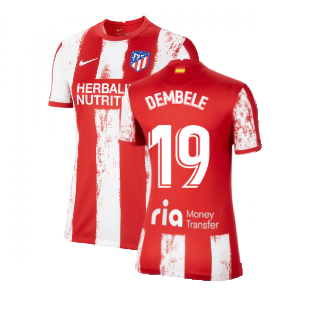 2021-2022 Atletico Madrid Womens Home Shirt (DEMBELE 19)