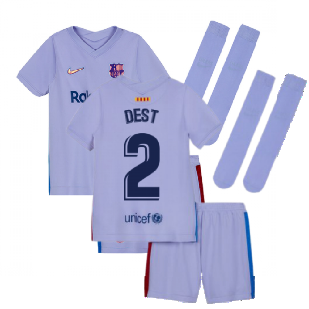 2021-2022 Barcelona Away Mini Kit (Kids) (DEST 2)