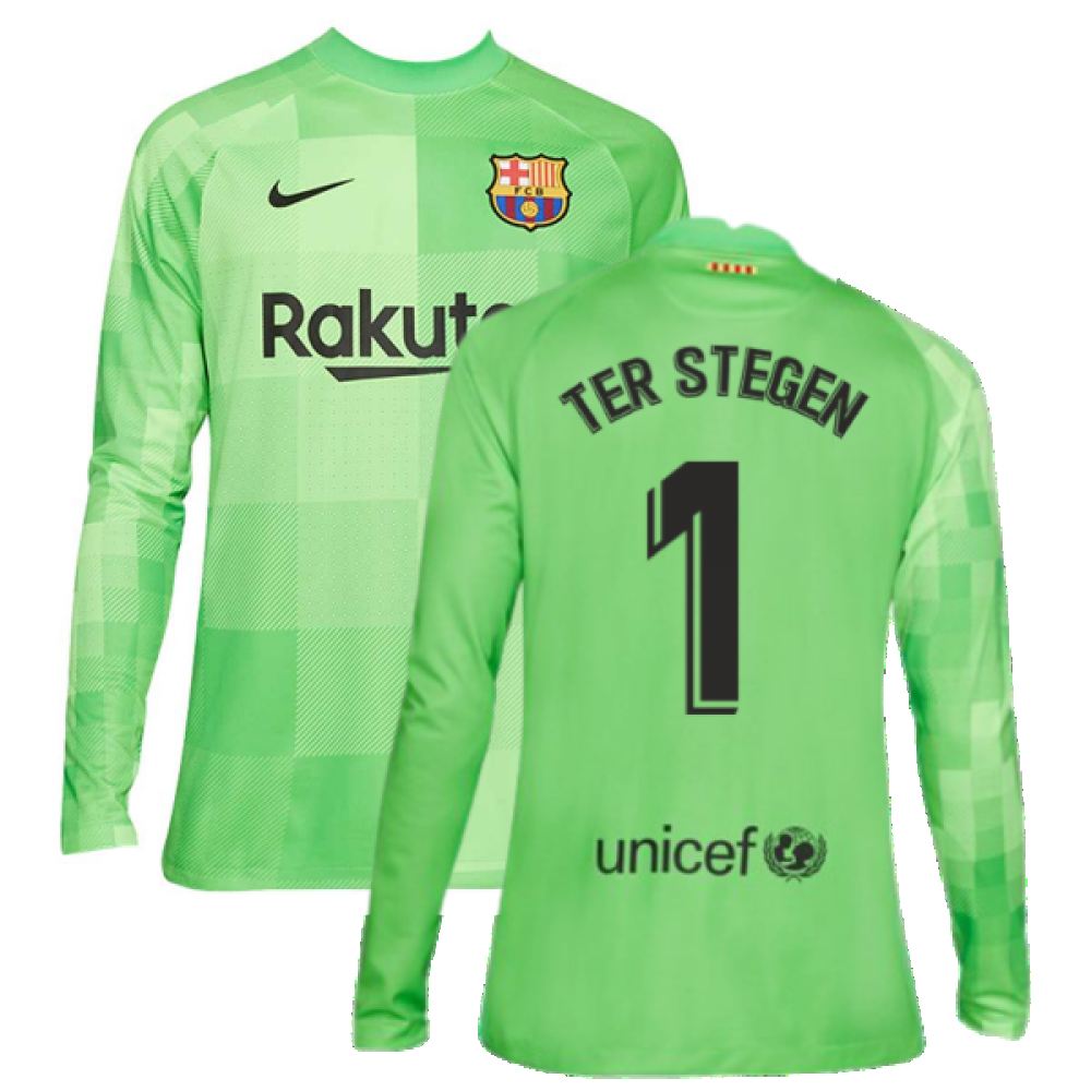 2021-2022 Barcelona Goalkeeper Shirt (Green) (TER STEGEN 1)