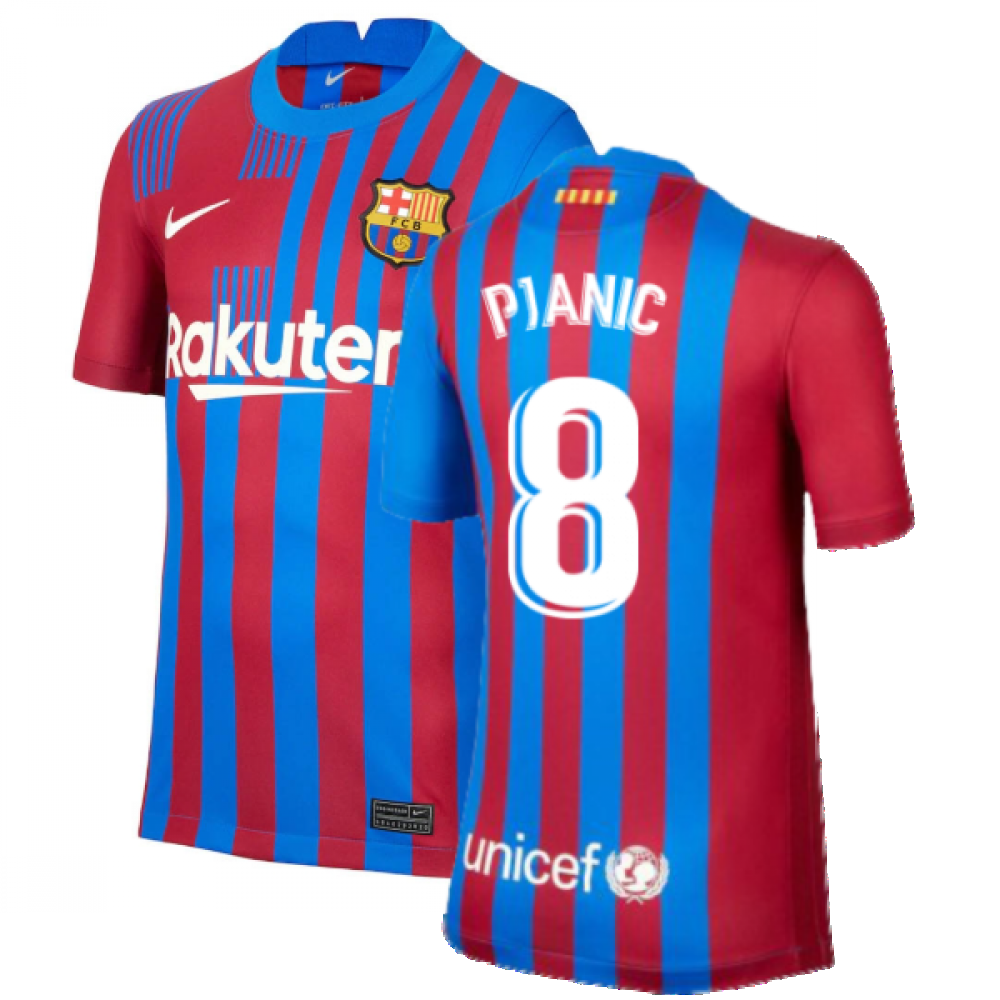 2021-2022 Barcelona Home Shirt (Kids) (PJANIC 8)