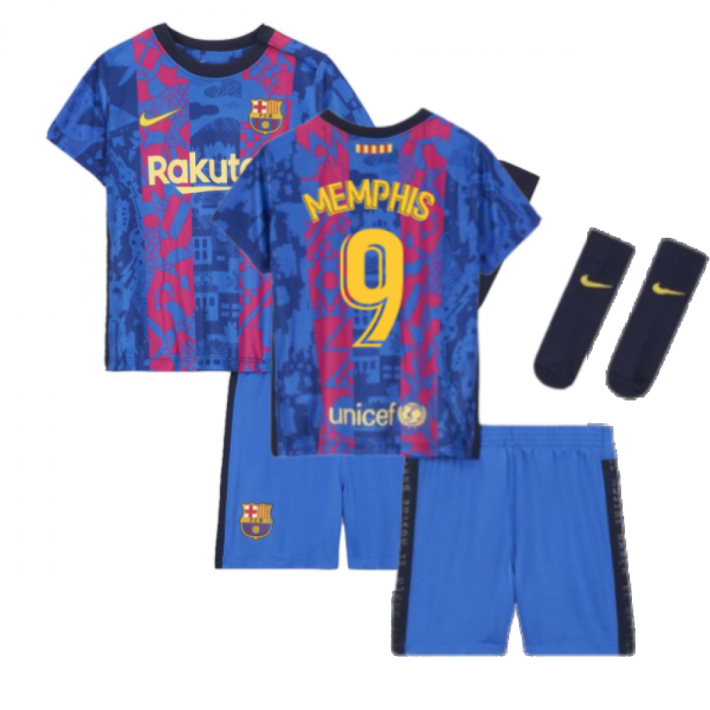 2021-2022 Barcelona Infants 3rd Kit (MEMPHIS 9)