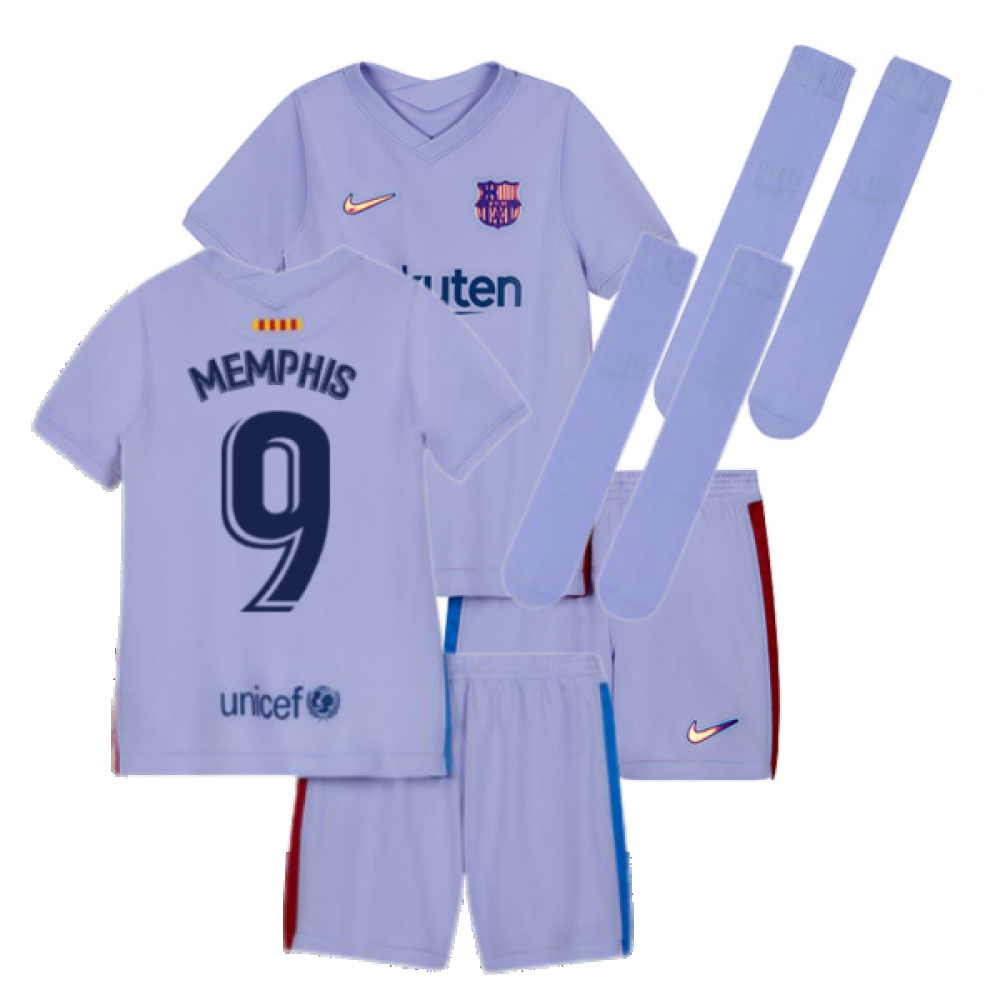 2021-2022 Barcelona Infants Away Kit (MEMPHIS 9)