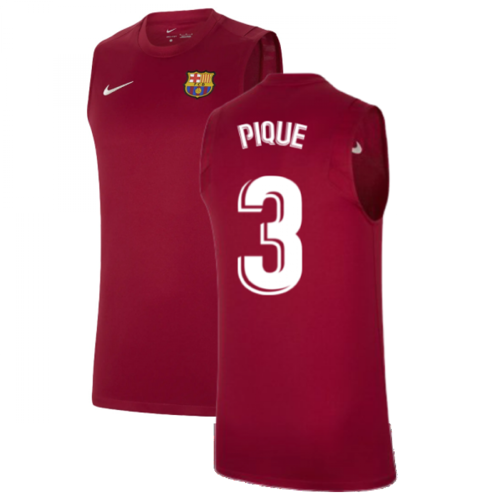 2021-2022 Barcelona Sleeveless Top (Red) (PIQUE 3)