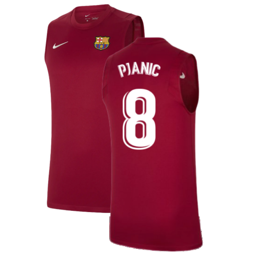 2021-2022 Barcelona Sleeveless Top (Red) (PJANIC 8)