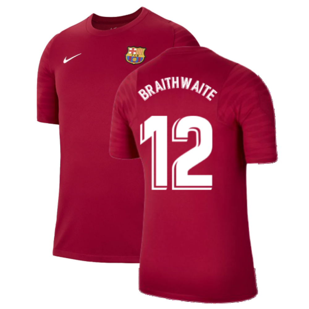 2021-2022 Barcelona Training Shirt (Noble Red) (BRAITHWAITE 12)