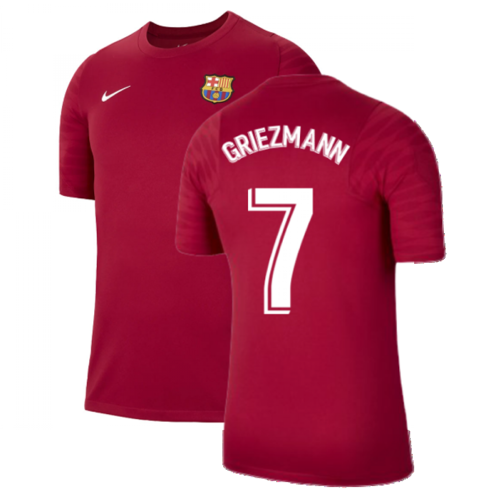 2021-2022 Barcelona Training Shirt (Noble Red) (GRIEZMANN 7)