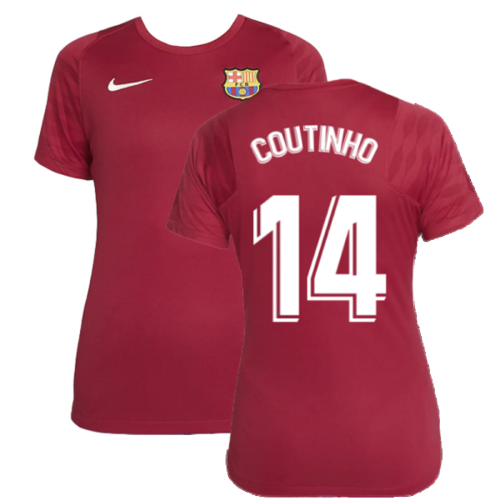 2021-2022 Barcelona Training Shirt (Noble Red) - Womens (COUTINHO 14)