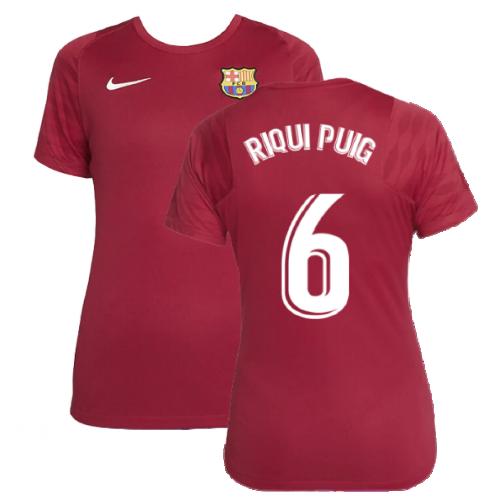 2021-2022 Barcelona Training Shirt (Noble Red) - Womens (RIQUI PUIG 6)