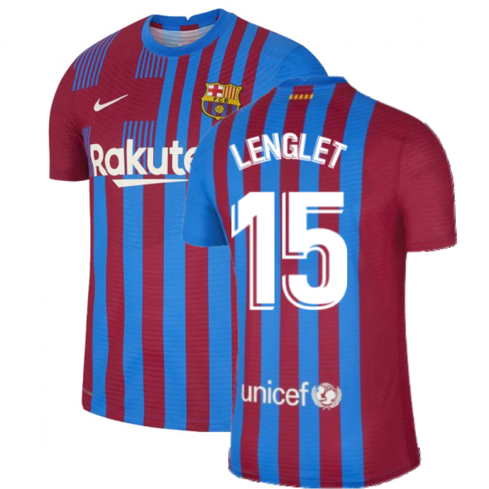 2021-2022 Barcelona Vapor Match Home Shirt (LENGLET 15)