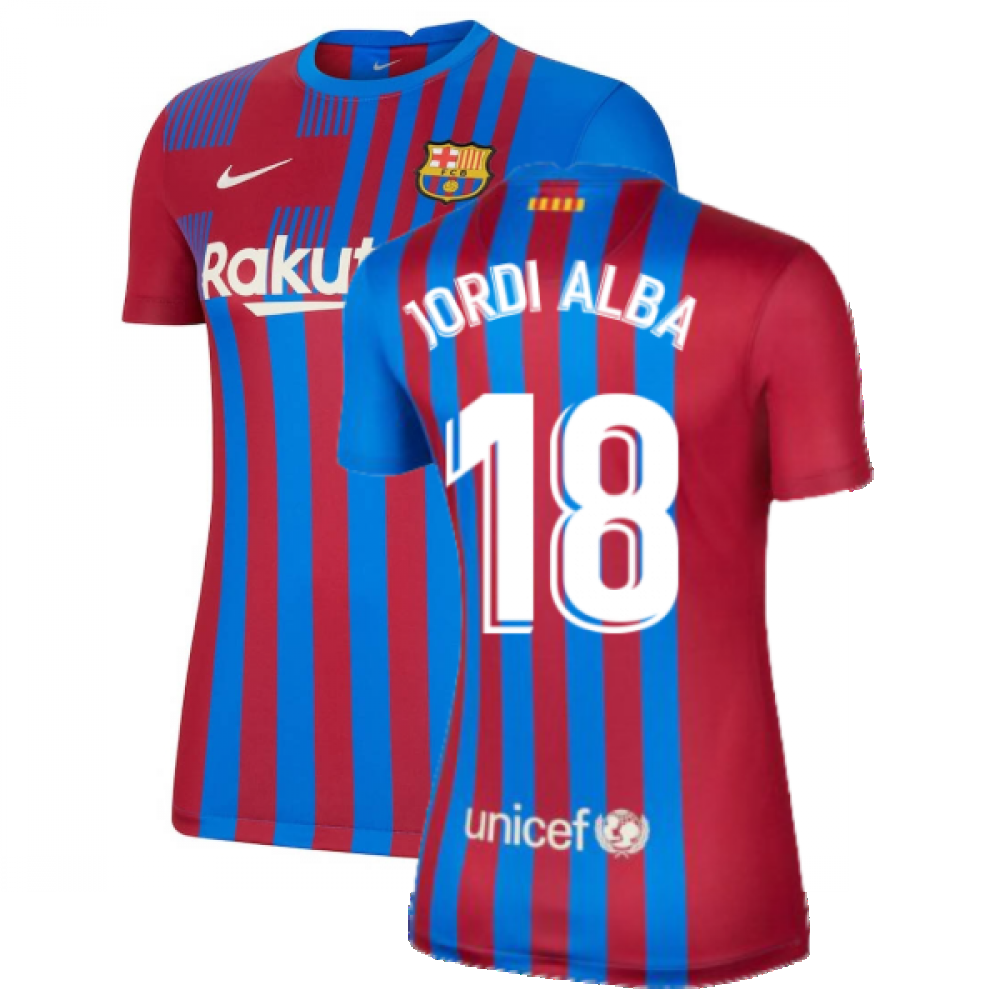 2021-2022 Barcelona Womens Home Shirt (JORDI ALBA 18)