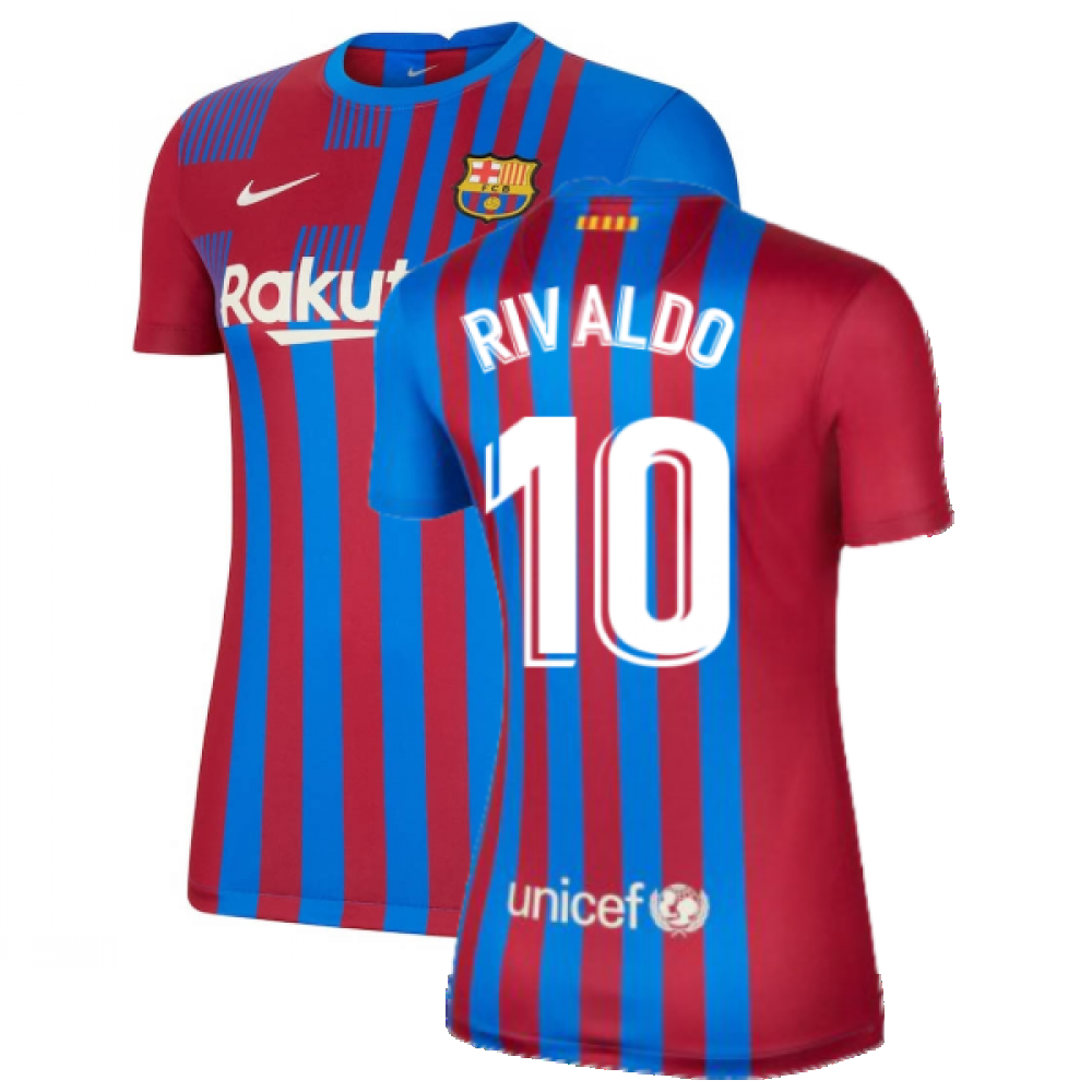 2021-2022 Barcelona Womens Home Shirt (RIVALDO 10)