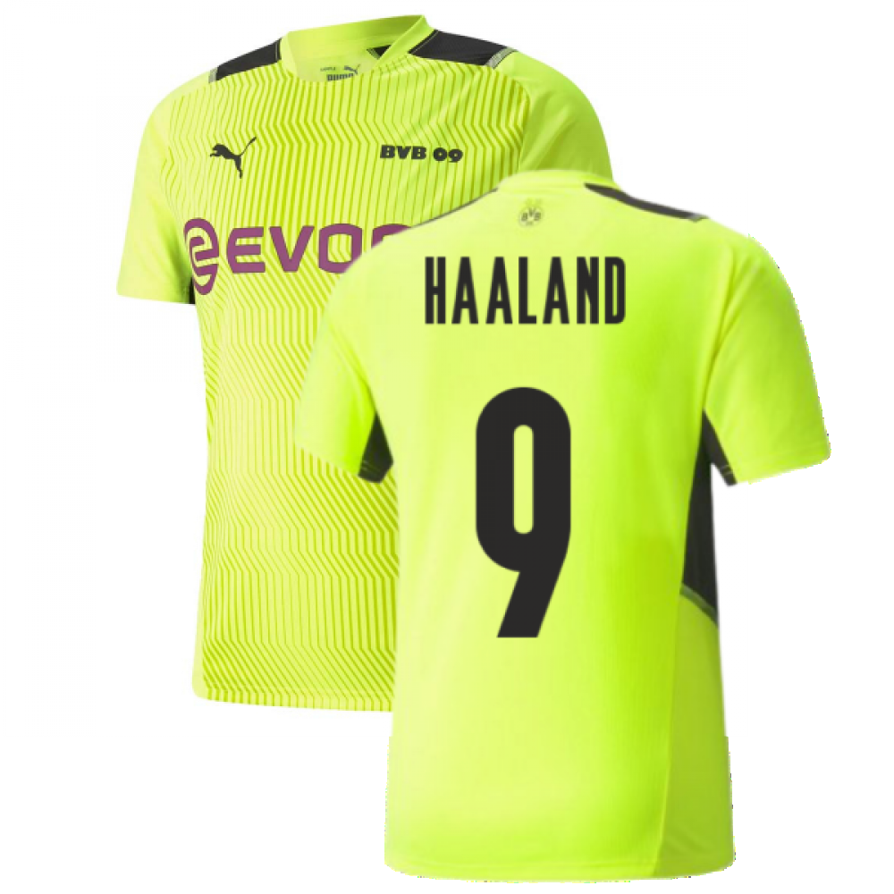 2021-2022 Borussia Dortmund Training Jersey (Yellow) (HAALAND 9)