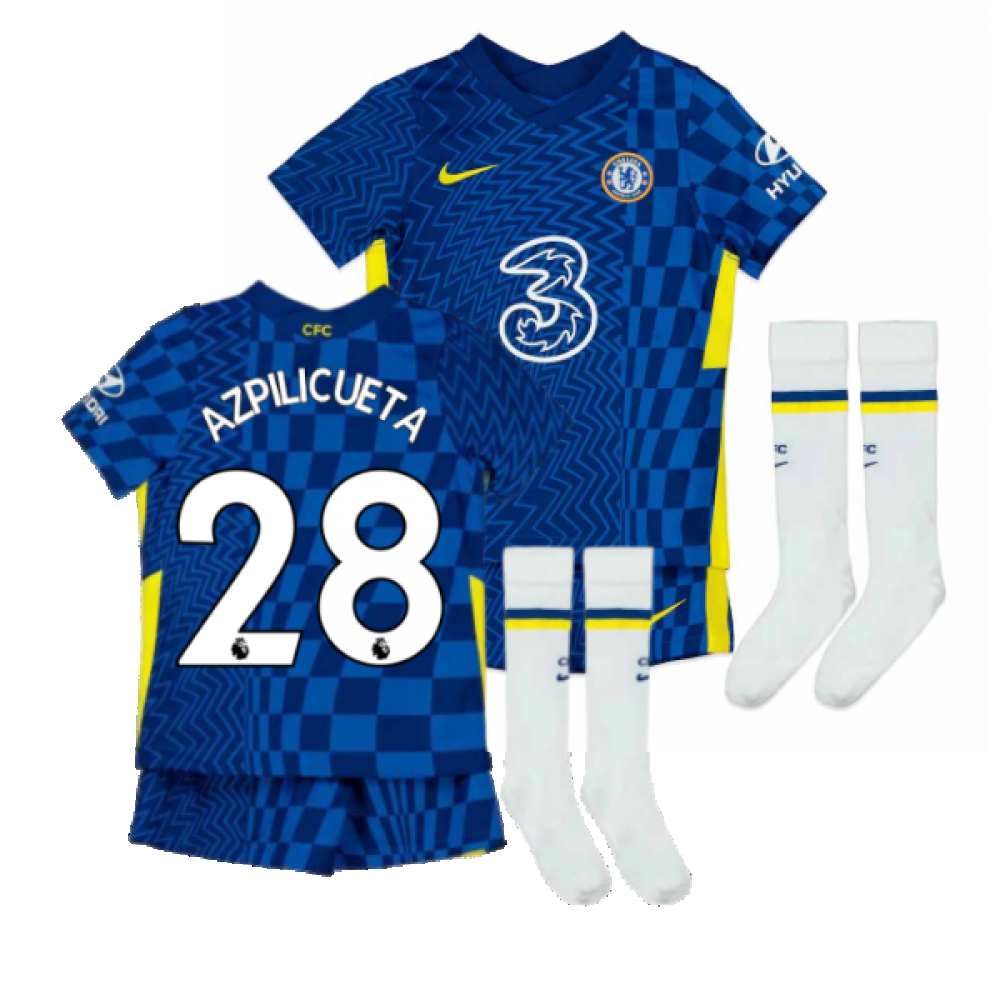 2021-2022 Chelsea Little Boys Home Mini Kit (AZPILICUETA 28)