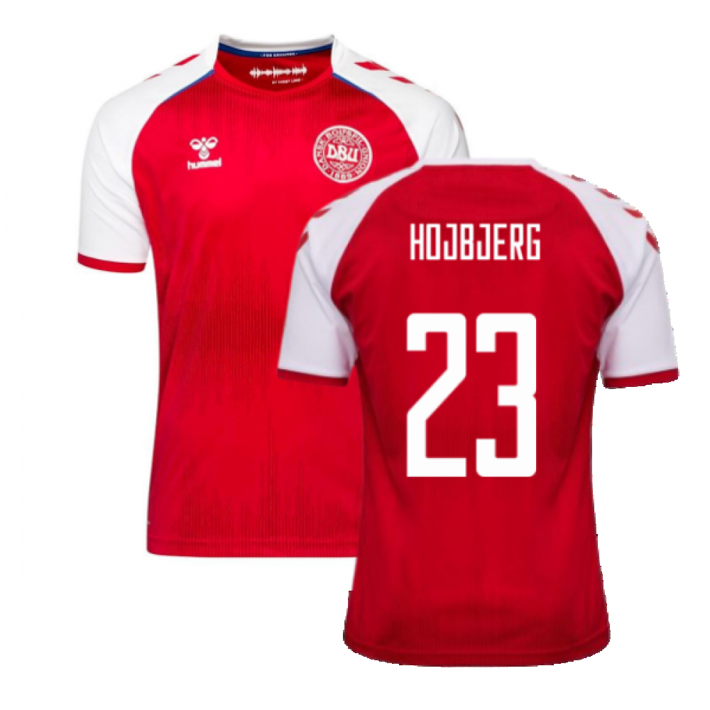 2021-2022 Denmark Home Shirt (HOJBJERG 23)