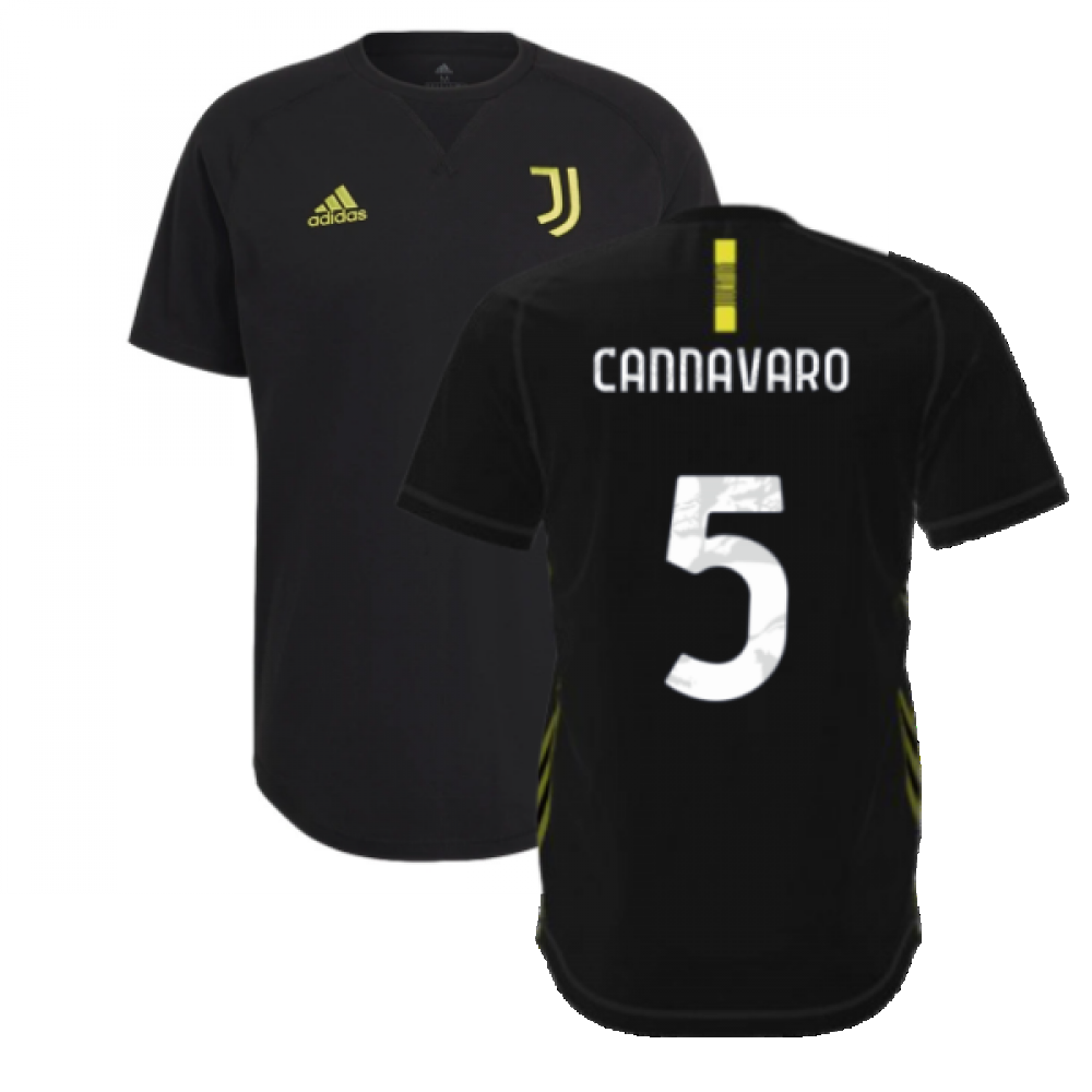 2021-2022 Juventus Travel Tee (Black) (CANNAVARO 5)