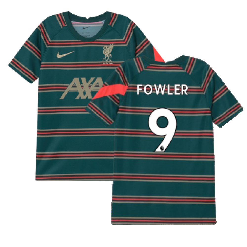 2021-2022 Liverpool Pre-Match Football Top (Atomic Teal) - Kids (FOWLER 9)