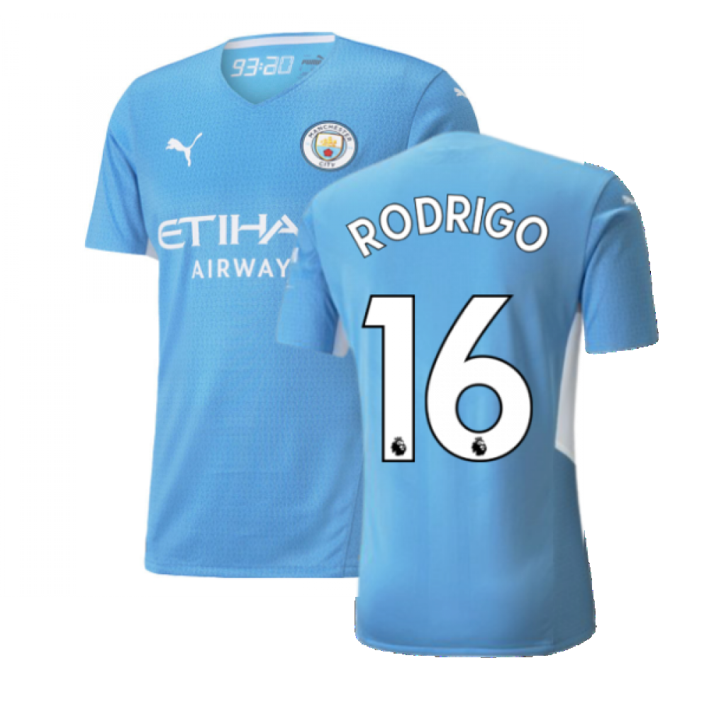 2021-2022 Man City Authentic Home Shirt (RODRIGO 16)