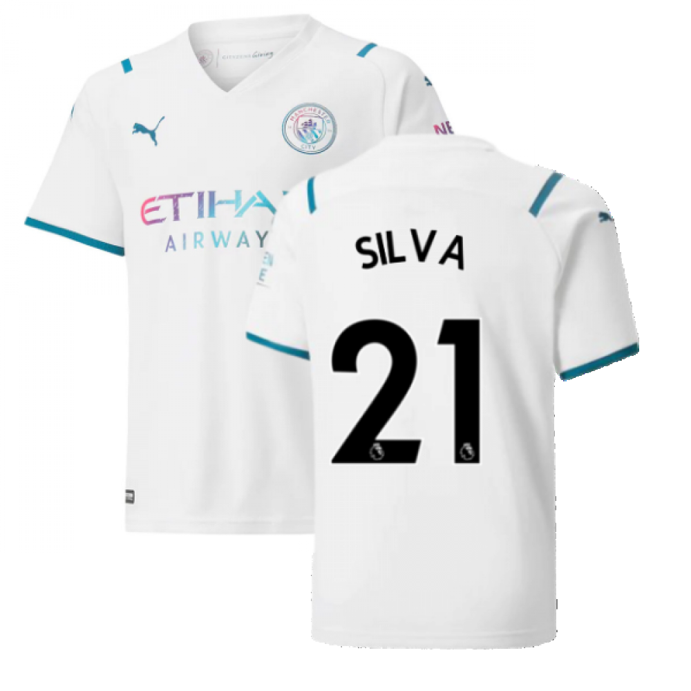 2021-2022 Man City Away Shirt (Kids) (SILVA 21)