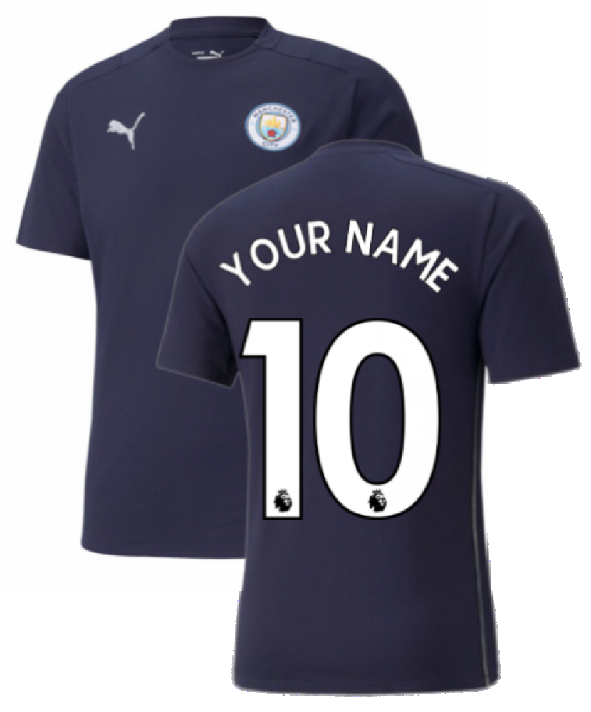 2021-2022 Man City Casuals Tee (Peacot) (Your Name)