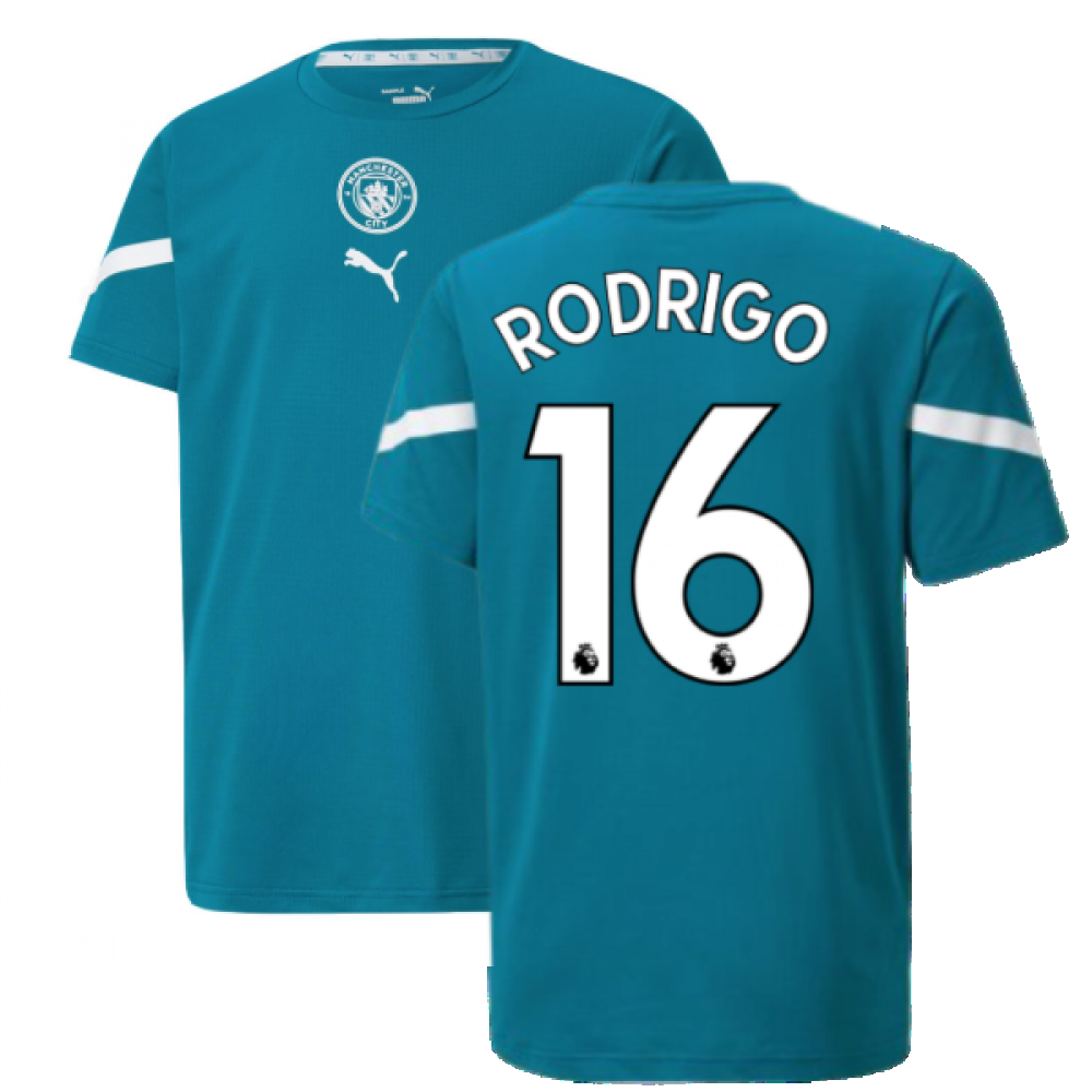 2021-2022 Man City Pre Match Jersey (Ocean Depths) - Kids (RODRIGO 16)