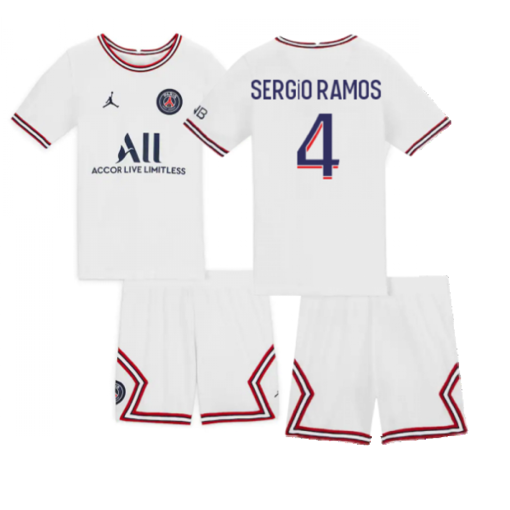 2021-2022 PSG Little Boys Fourth Kit (SERGIO RAMOS 4)