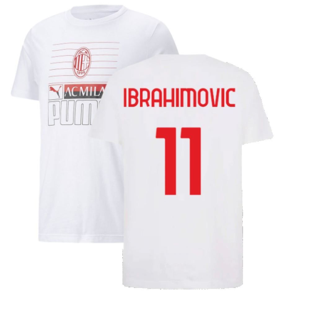 2022-2023 AC Milan FtblCore Tee (White) (IBRAHIMOVIC 11)