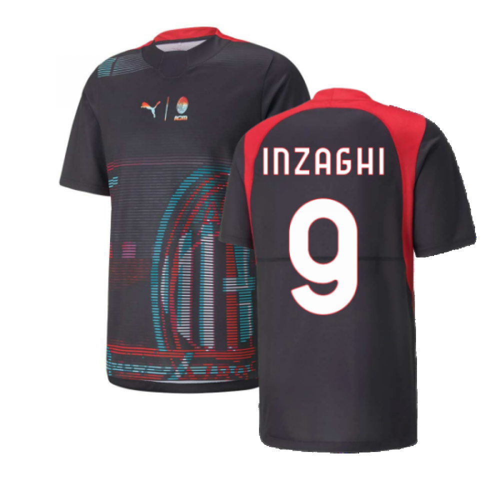 2022-2023 AC Milan Gameday Jersey (Black) (INZAGHI 9)