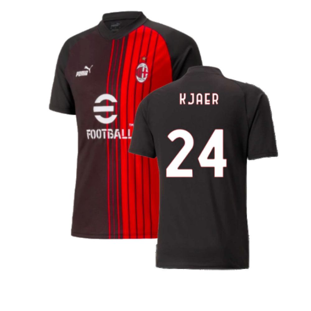 2022-2023 AC Milan Pre-Match Jersey (Black-Red) (KJAER 24)