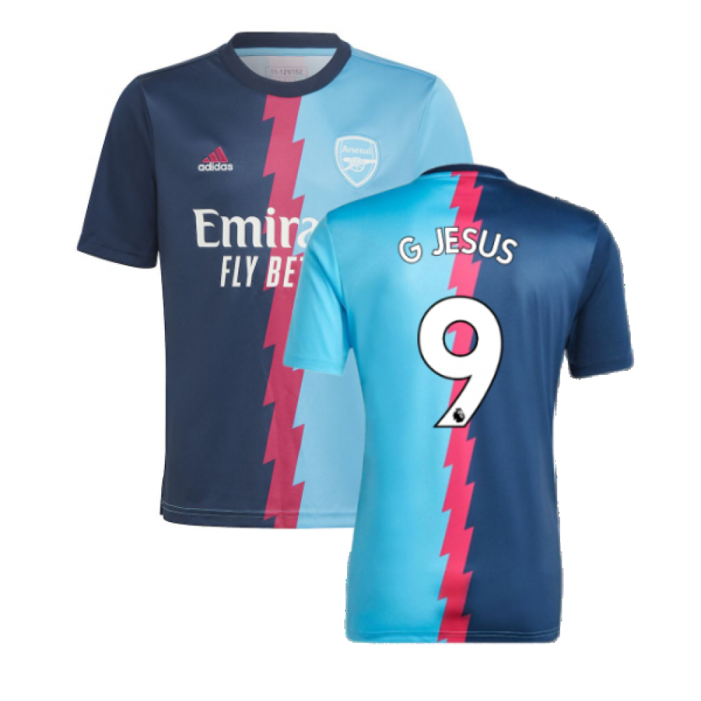 2022-2023 Arsenal Pre-Match Jersey (Blue) (G JESUS 9)