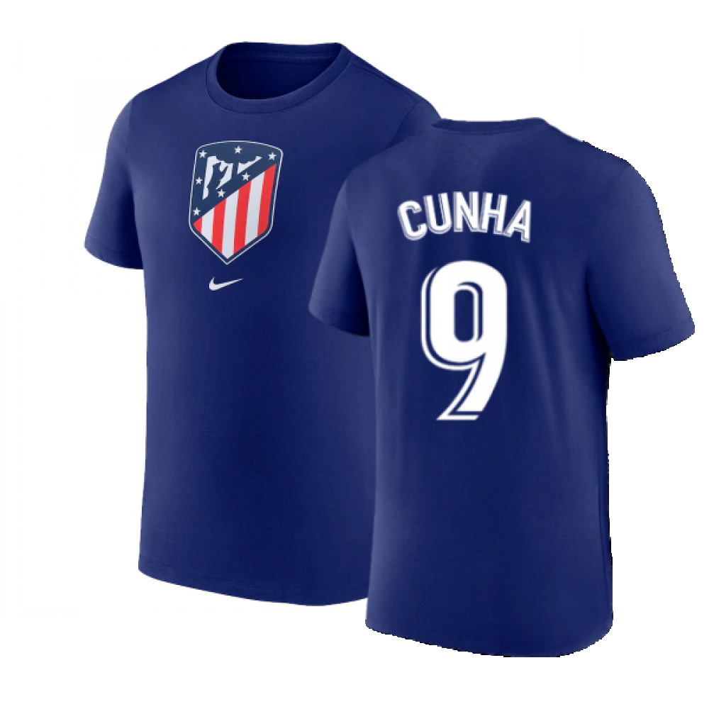 2022-2023 Atletico Madrid Crest Tee (Deep Royal) (CUNHA 9)