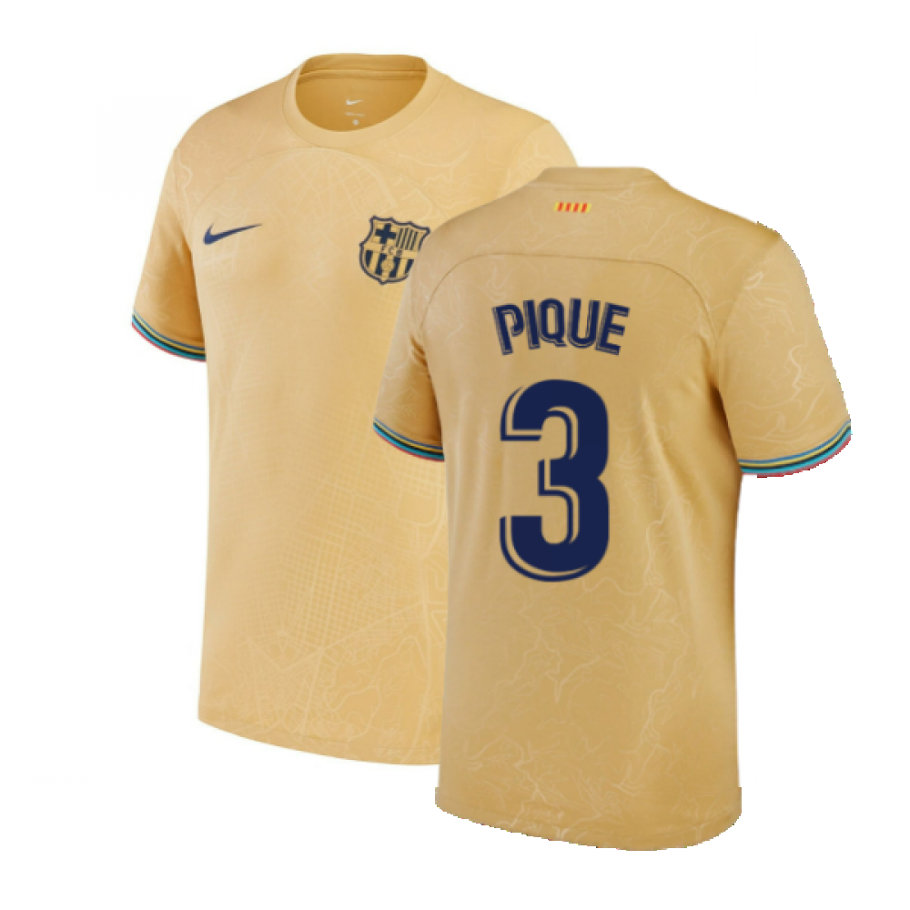 2022-2023 Barcelona Away Shirt (Kids) (PIQUE 3)