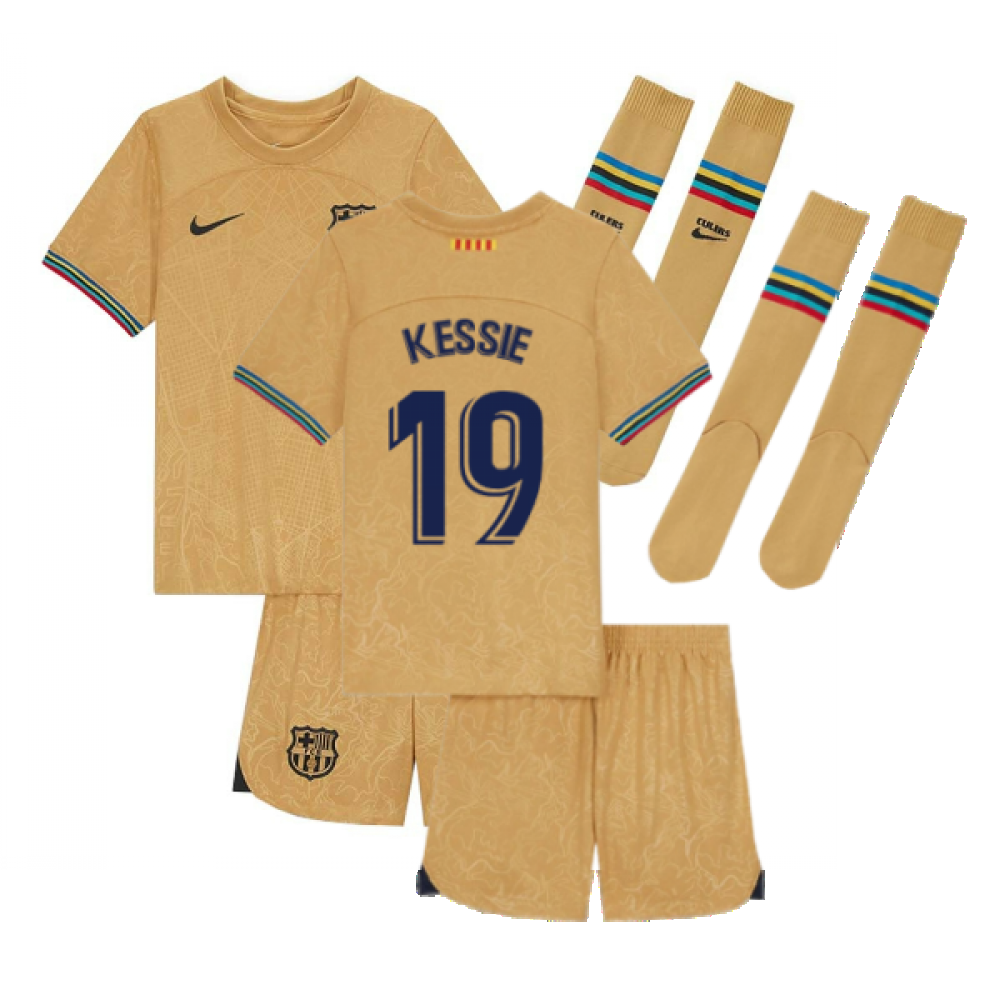 2022-2023 Barcelona Little Boys Away Kit (KESSIE 19)