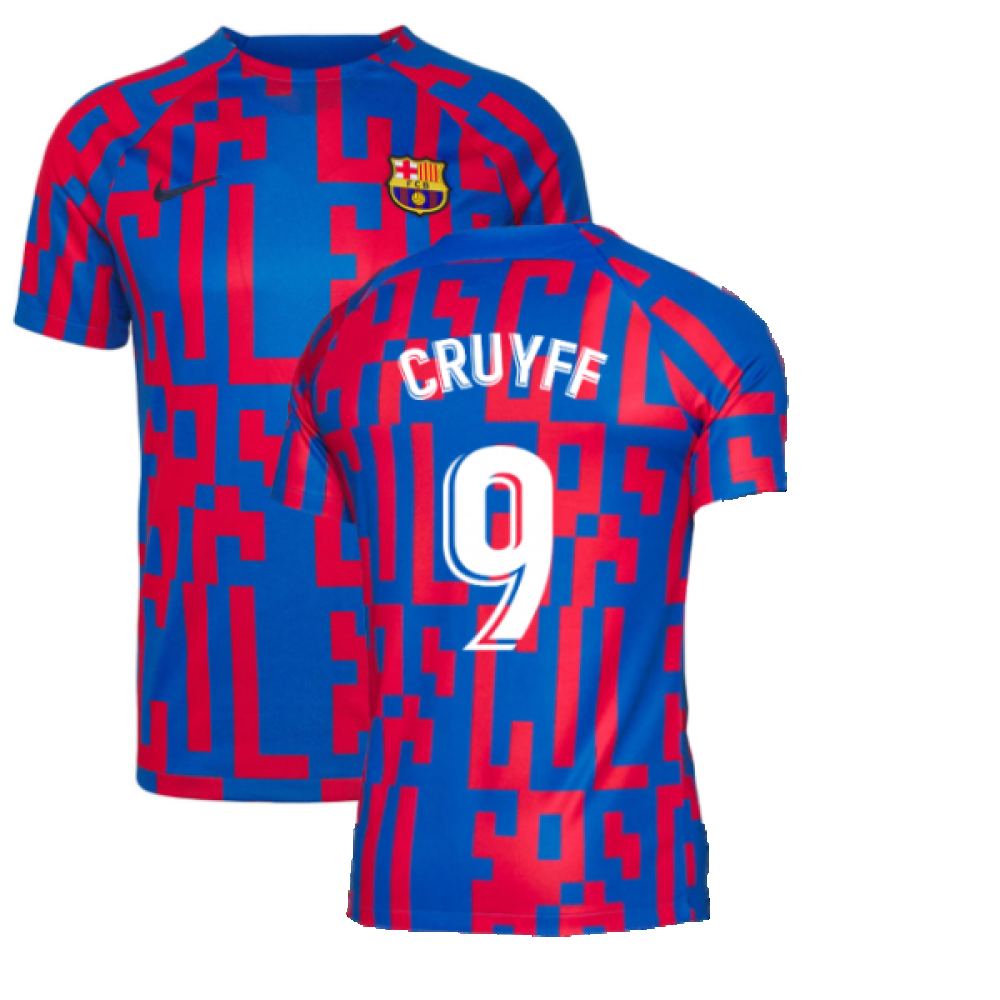 2022-2023 Barcelona Pre-Match Training Shirt (Blue) (CRUYFF 9)