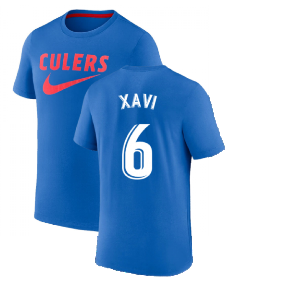 2022-2023 Barcelona Swoosh Club Tee (Blue) (XAVI 6)