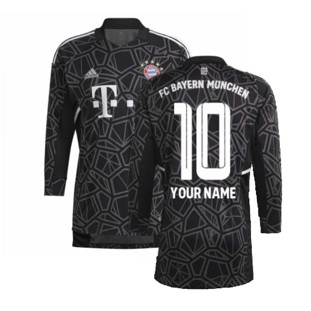 2022-2023 Bayern Munich Home Goalkeeper Shirt (Black) (Your Name)