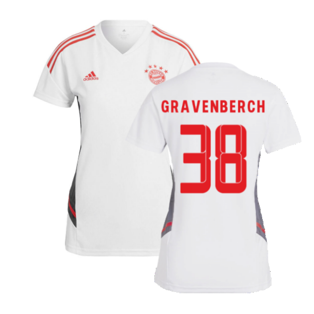 2022-2023 Bayern Munich Training Shirt (White) - Ladies (GRAVENBERCH 38)