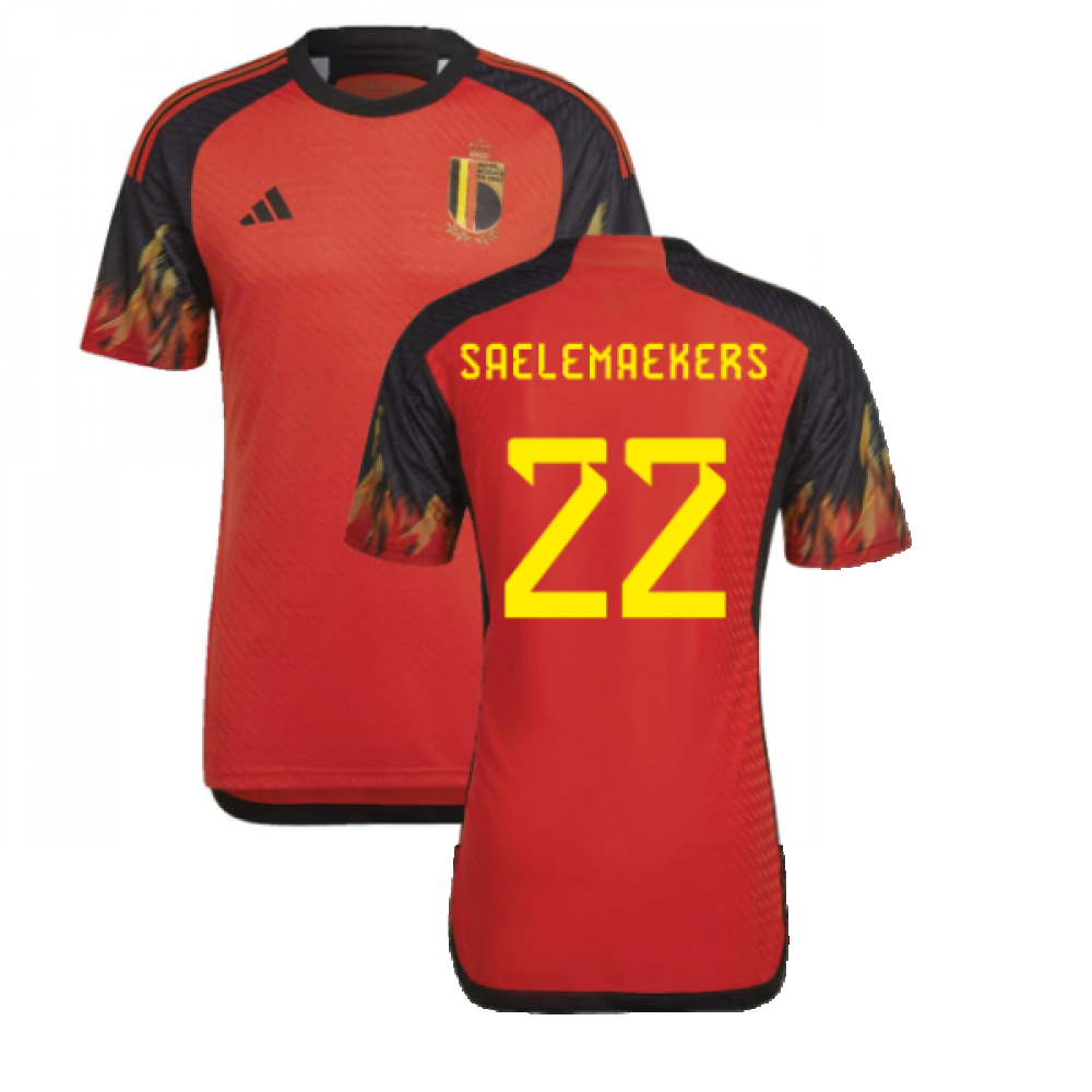 2022-2023 Belgium Authentic Home Shirt (SAELEMAEKERS 22)